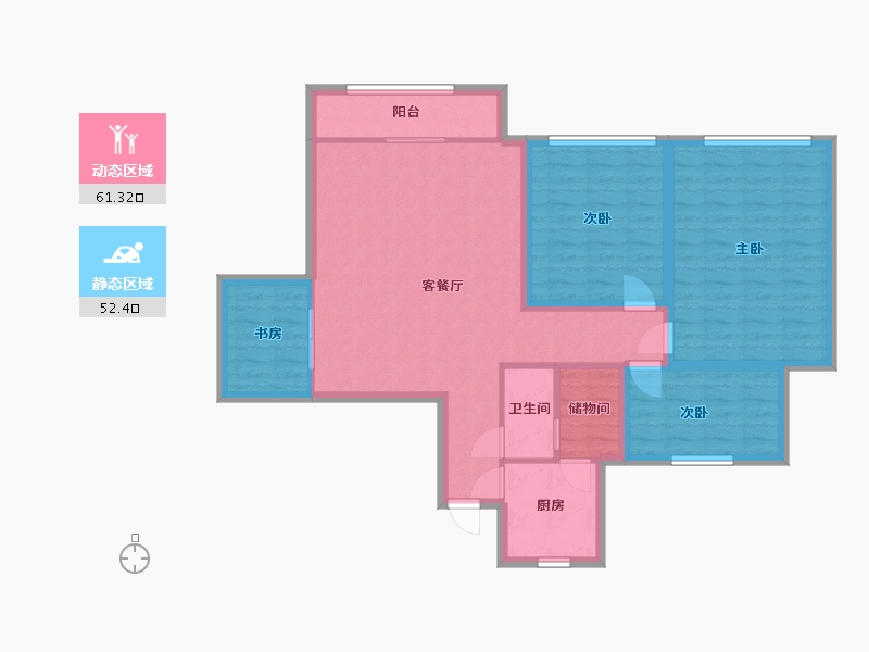 广东省-深圳市-宣嘉华庭-102.19-户型库-动静分区