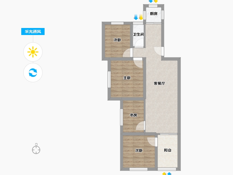 广东省-深圳市-建业南区(建业小区南区)-60.08-户型库-采光通风