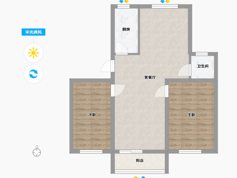 广东省-深圳市-凯丰花园-65.99-户型库-采光通风