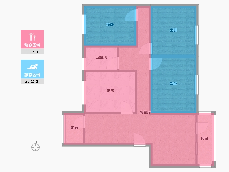 广东省-深圳市-博伦花园-70.86-户型库-动静分区