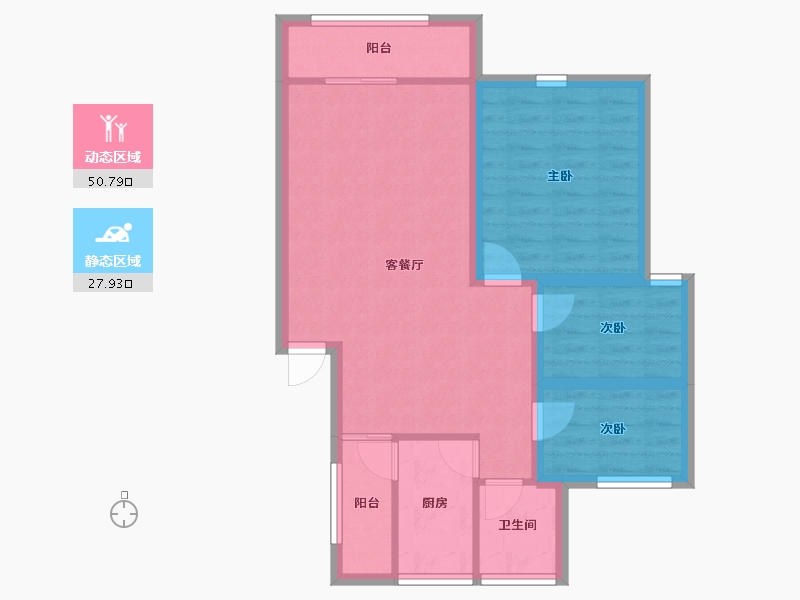 广东省-深圳市-竹林花园-70.16-户型库-动静分区