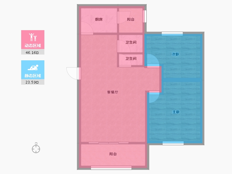 广东省-深圳市-新洲花园-62.23-户型库-动静分区