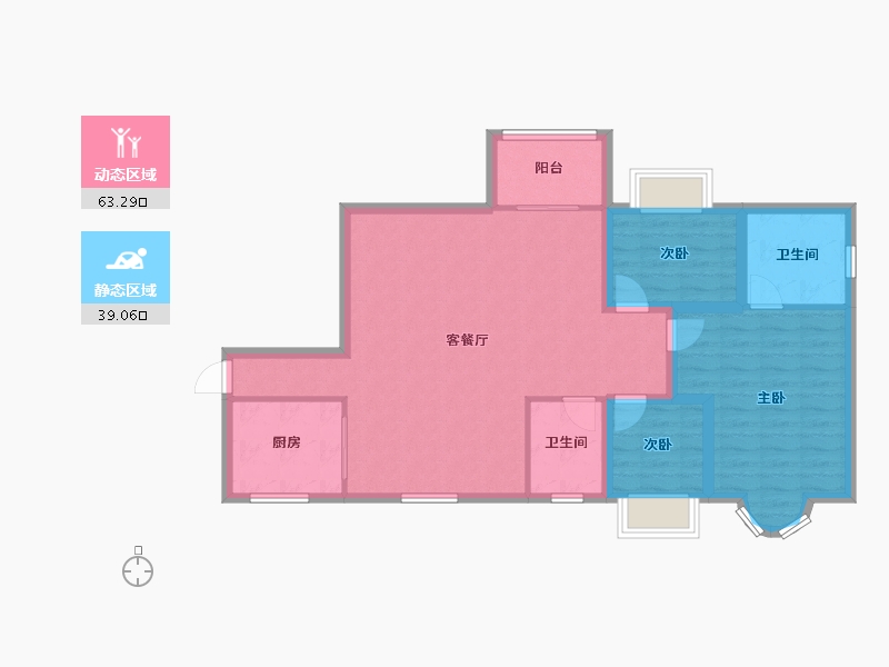 广东省-深圳市-银泰苑-92.25-户型库-动静分区