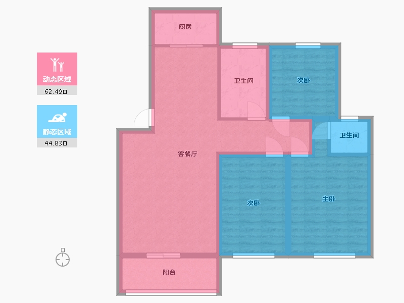 广东省-深圳市-汇龙花园-95.91-户型库-动静分区