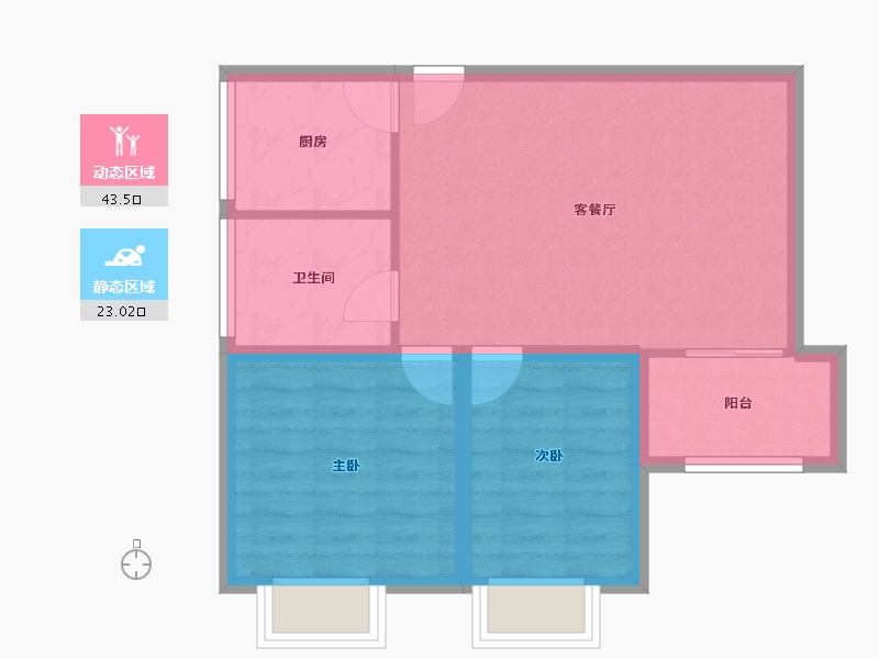 广东省-深圳市-韵动家园-59.64-户型库-动静分区