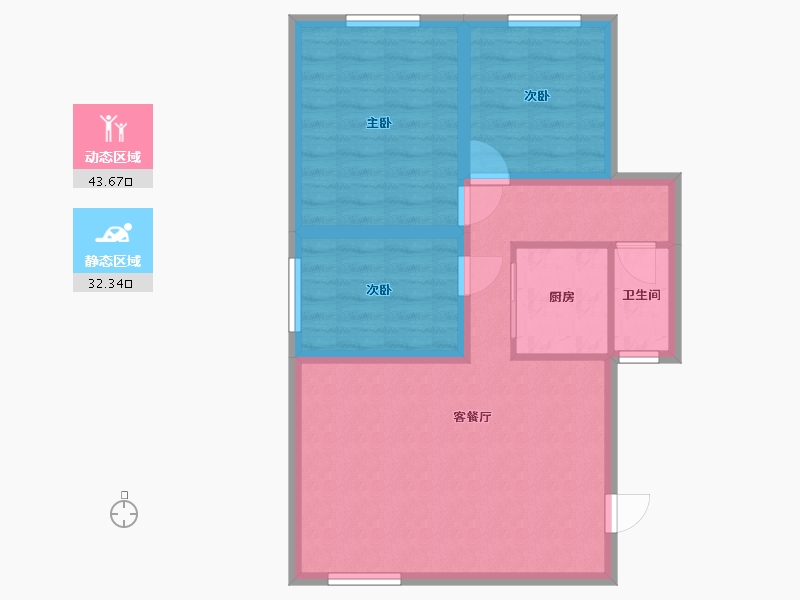 广东省-深圳市-南天二花园-67.69-户型库-动静分区