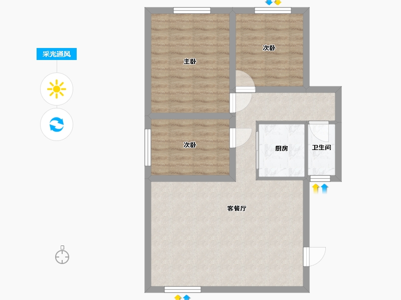 广东省-深圳市-南天二花园-67.69-户型库-采光通风