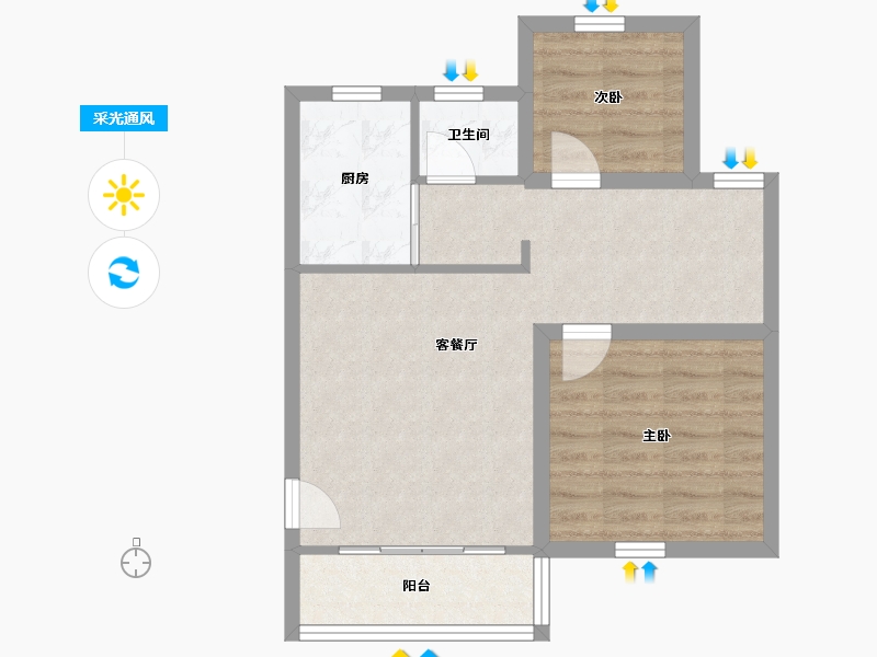 广东省-深圳市-吉莲大厦-56.32-户型库-采光通风