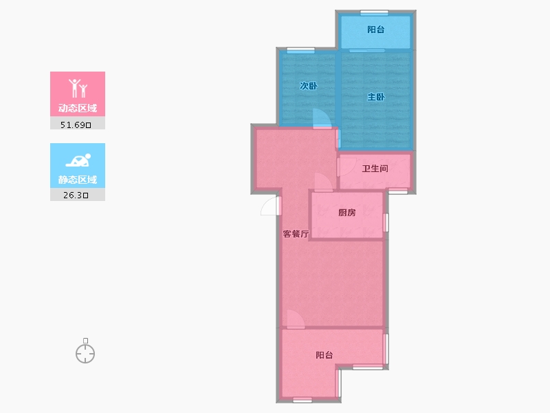 广东省-深圳市-长福花园-69.31-户型库-动静分区