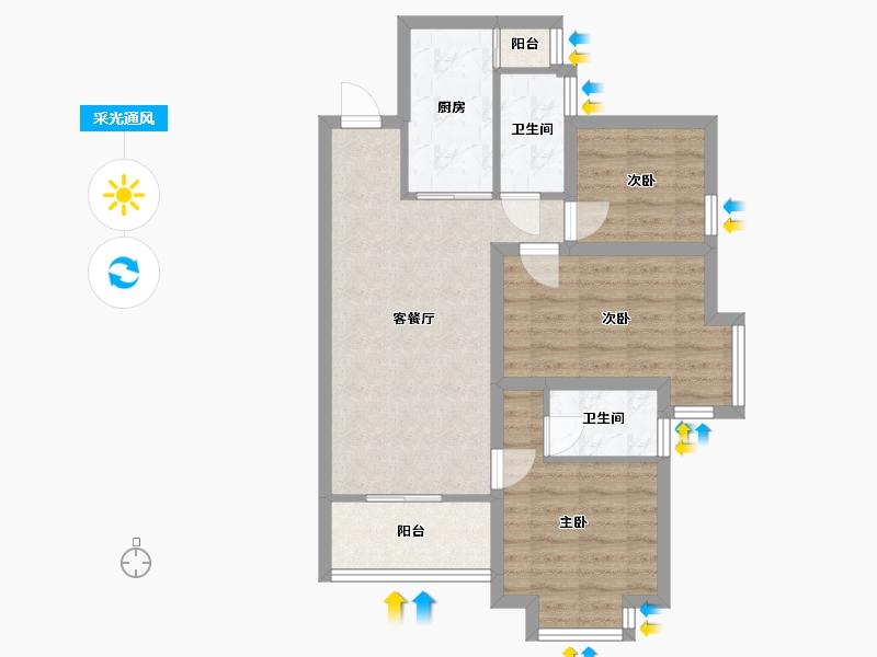 广东省-深圳市-君子广场（一冶广场）-67.38-户型库-采光通风