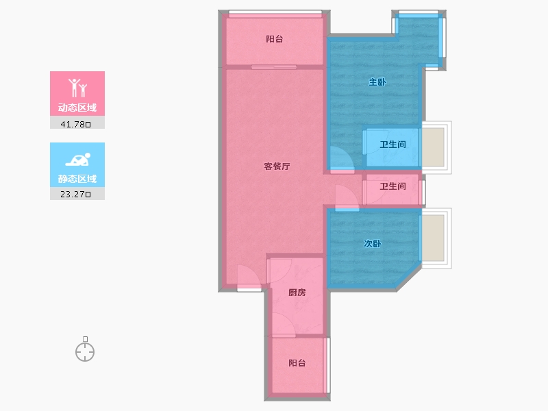 广东省-深圳市-骏皇嘉园-56.91-户型库-动静分区