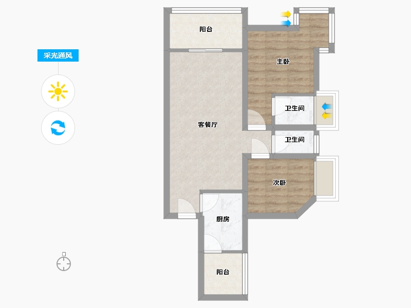 广东省-深圳市-骏皇嘉园-56.91-户型库-采光通风