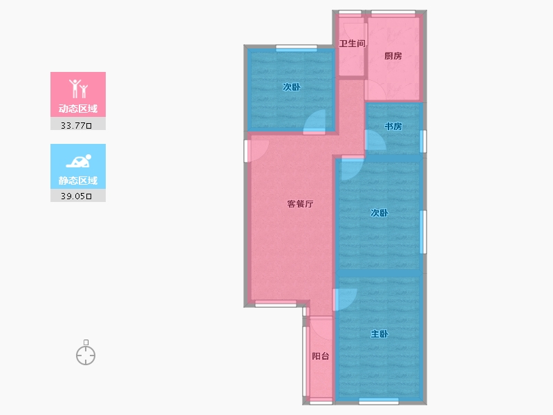 广东省-深圳市-建业南区(建业小区南区)-63.51-户型库-动静分区