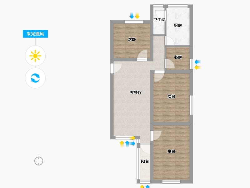 广东省-深圳市-建业南区(建业小区南区)-63.51-户型库-采光通风