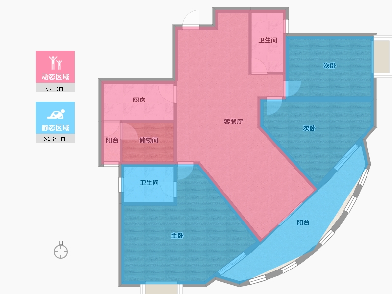 广东省-深圳市-宣嘉华庭-113.38-户型库-动静分区