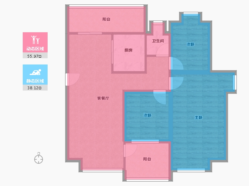 广东省-深圳市-翰岭院-83.64-户型库-动静分区