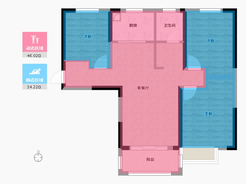 河南省-郑州市-白河社区-84.00-户型库-动静分区