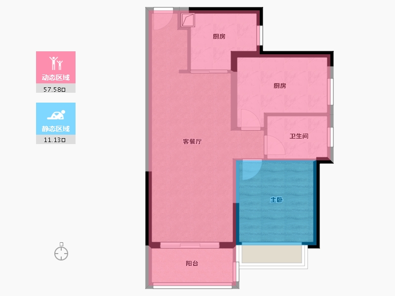 广东省-珠海市-花园城-64.00-户型库-动静分区