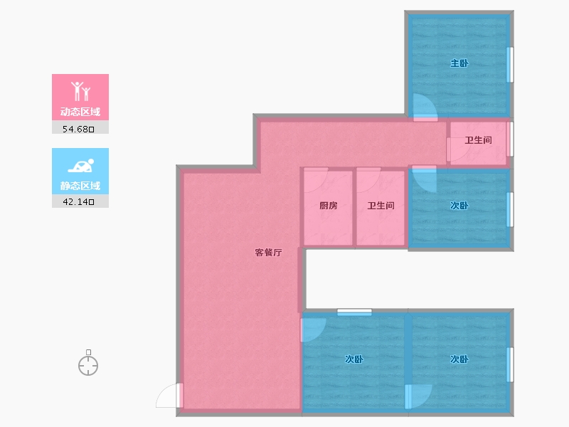 广东省-深圳市-长安花园-86.55-户型库-动静分区