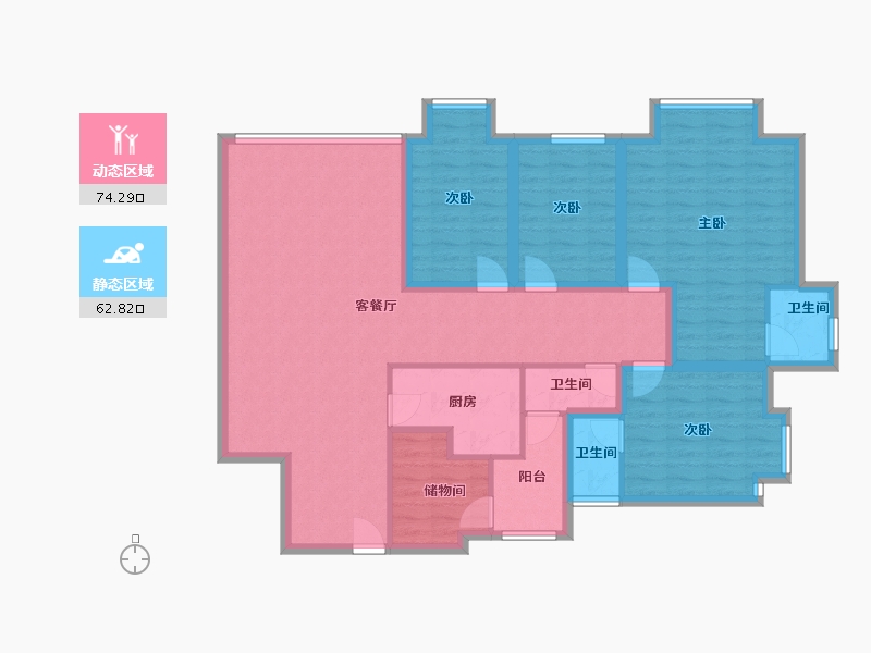 广东省-深圳市-东海花园(二期)-122.91-户型库-动静分区