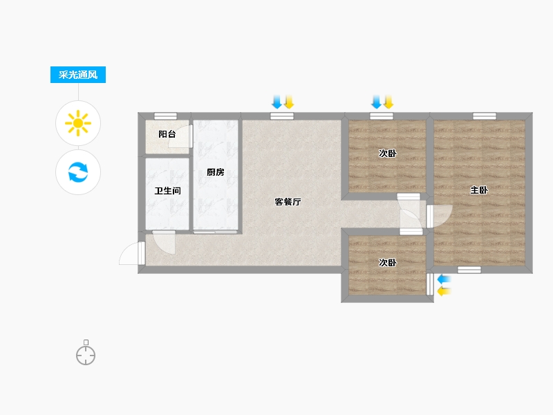 广东省-深圳市-核电花园西园-63.69-户型库-采光通风