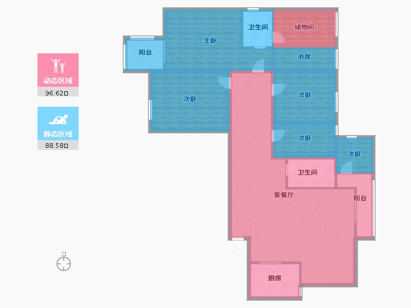 广东省-深圳市-振业翠海花园-167.63-户型库-动静分区