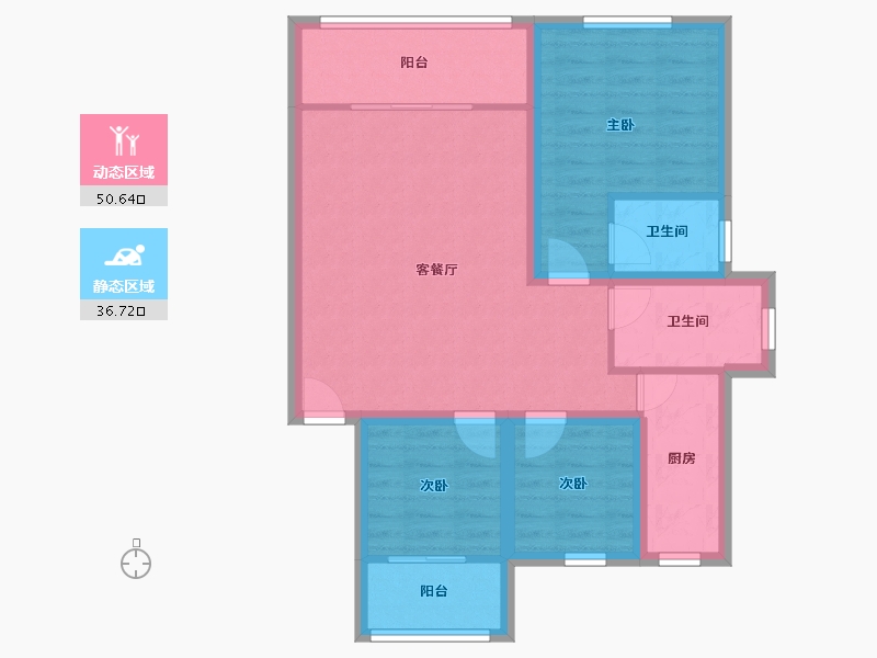 广东省-深圳市-金沙花园(福田)-77.68-户型库-动静分区