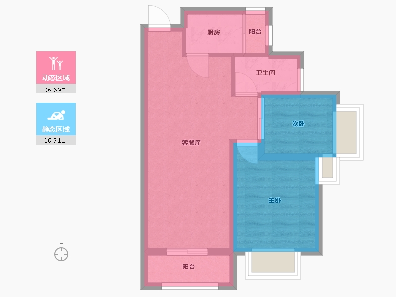 广东省-深圳市-皇庭彩园-46.78-户型库-动静分区