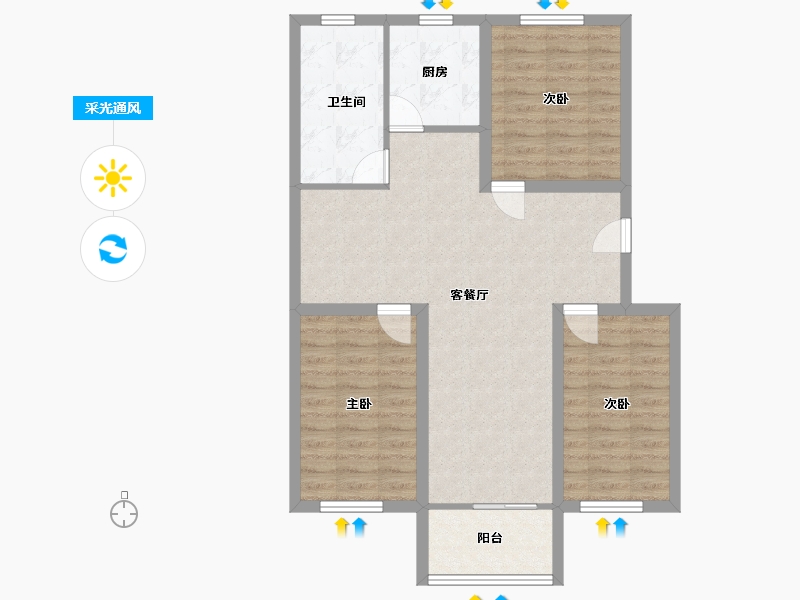 广东省-深圳市-怡和楼-87.20-户型库-采光通风