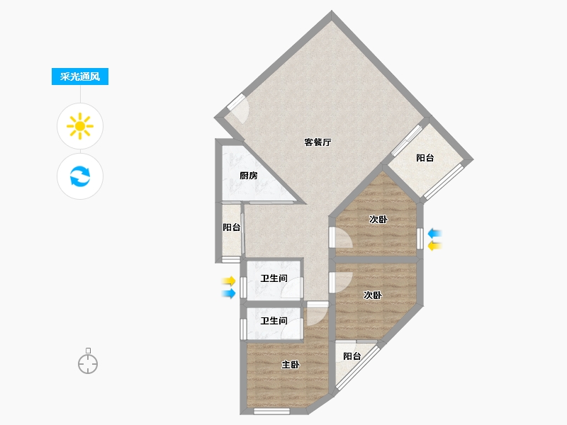 广东省-深圳市-彩虹新都-78.53-户型库-采光通风