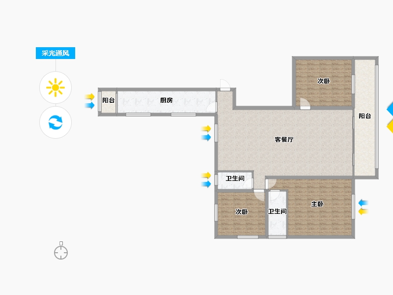 广东省-深圳市-天安高尔夫花园珑园-144.19-户型库-采光通风