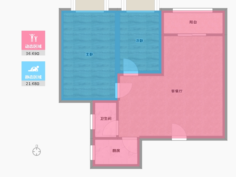 广东省-深圳市-玮鹏花园-51.81-户型库-动静分区