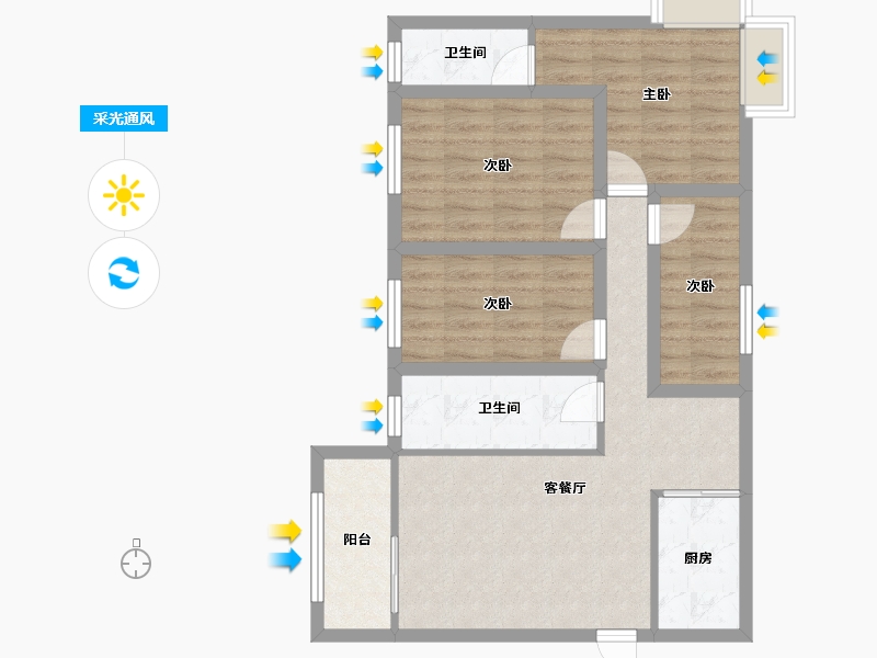 广东省-深圳市-香荔绿洲-77.31-户型库-采光通风