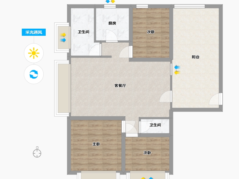 广东省-深圳市-安居苑（上梅林）-85.93-户型库-采光通风