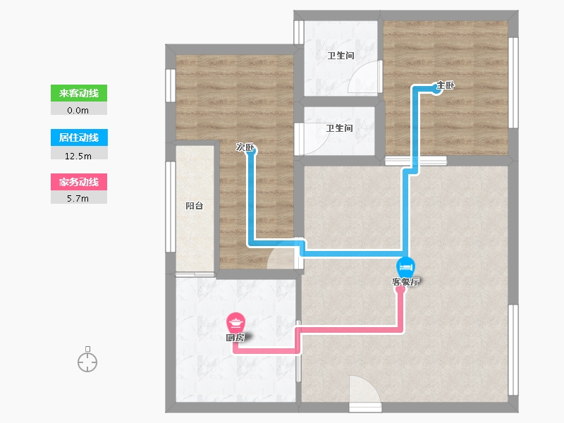 广东省-深圳市-鸿新花园-68.90-户型库-动静线