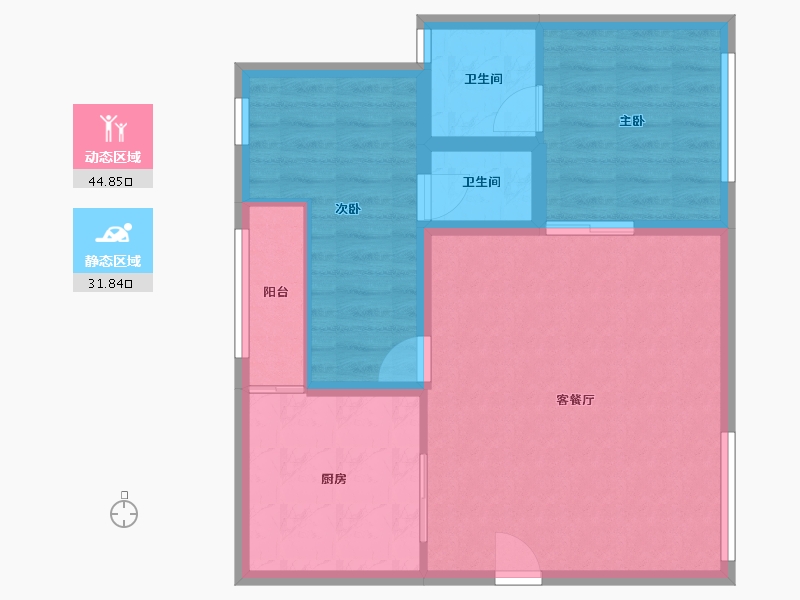 广东省-深圳市-鸿新花园-68.90-户型库-动静分区