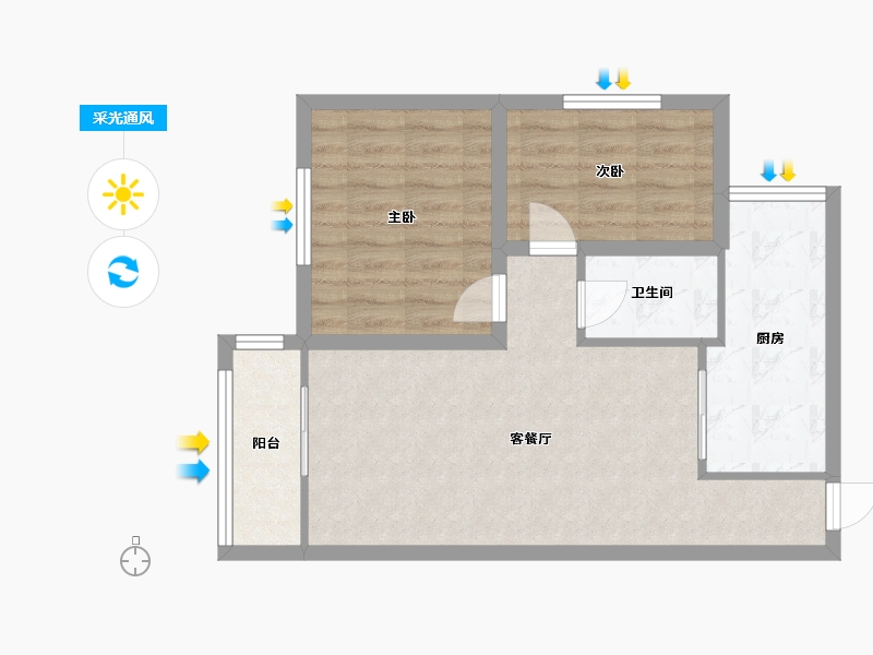 广东省-深圳市-艺丰花园(A区)-60.63-户型库-采光通风