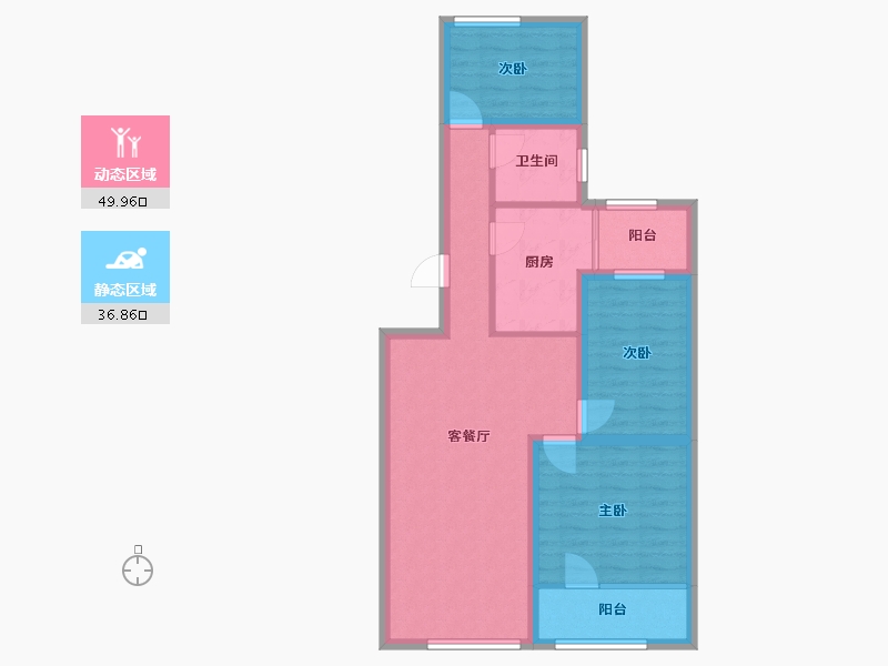 广东省-深圳市-南天一花园-76.86-户型库-动静分区