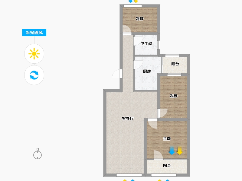 广东省-深圳市-南天一花园-76.86-户型库-采光通风