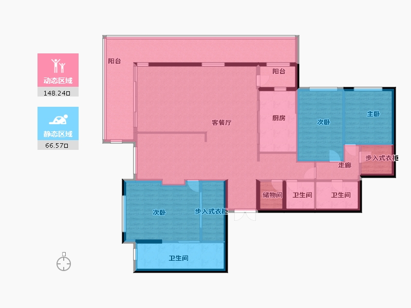 湖北省-武汉市-西北湖壹号御玺湾-196.00-户型库-动静分区