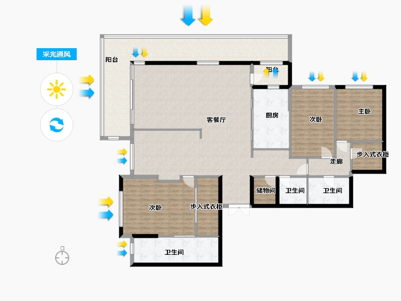 湖北省-武汉市-西北湖壹号御玺湾-196.00-户型库-采光通风