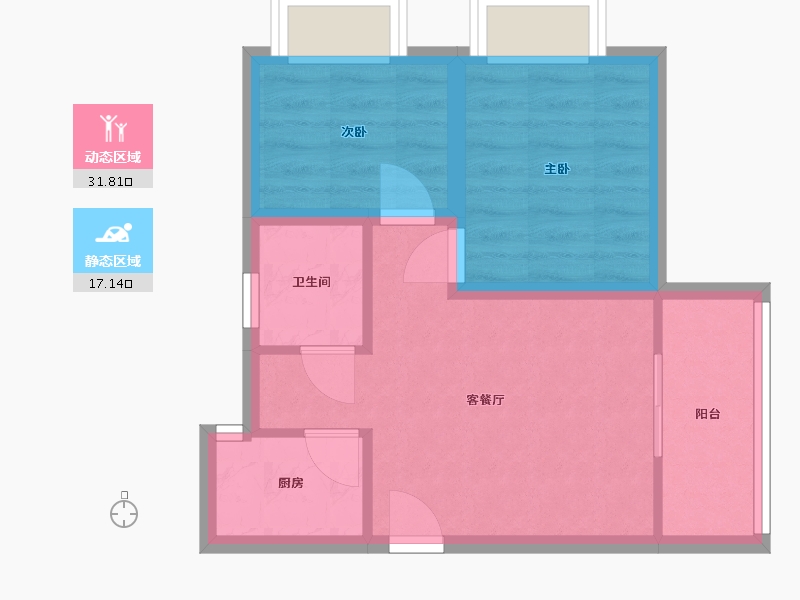 广东省-深圳市-裕康时尚名居-42.99-户型库-动静分区