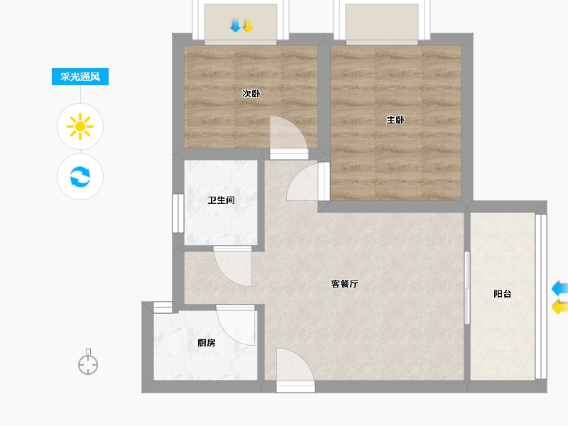 广东省-深圳市-裕康时尚名居-42.99-户型库-采光通风