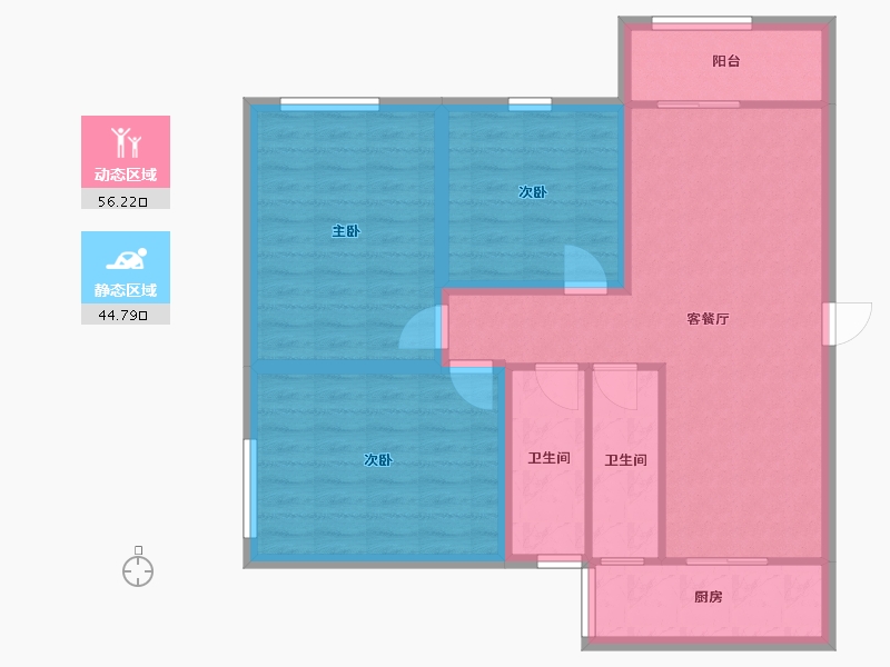 广东省-深圳市-艺丰花园(C区)-90.50-户型库-动静分区