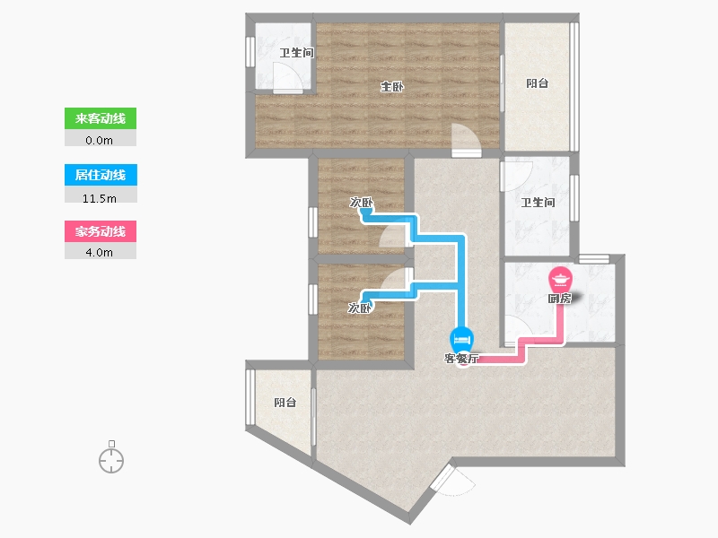 广东省-深圳市-长怡花园-88.17-户型库-动静线