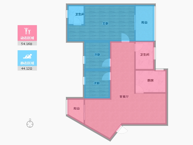 广东省-深圳市-长怡花园-88.17-户型库-动静分区