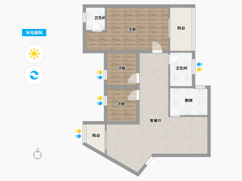 广东省-深圳市-长怡花园-88.17-户型库-采光通风