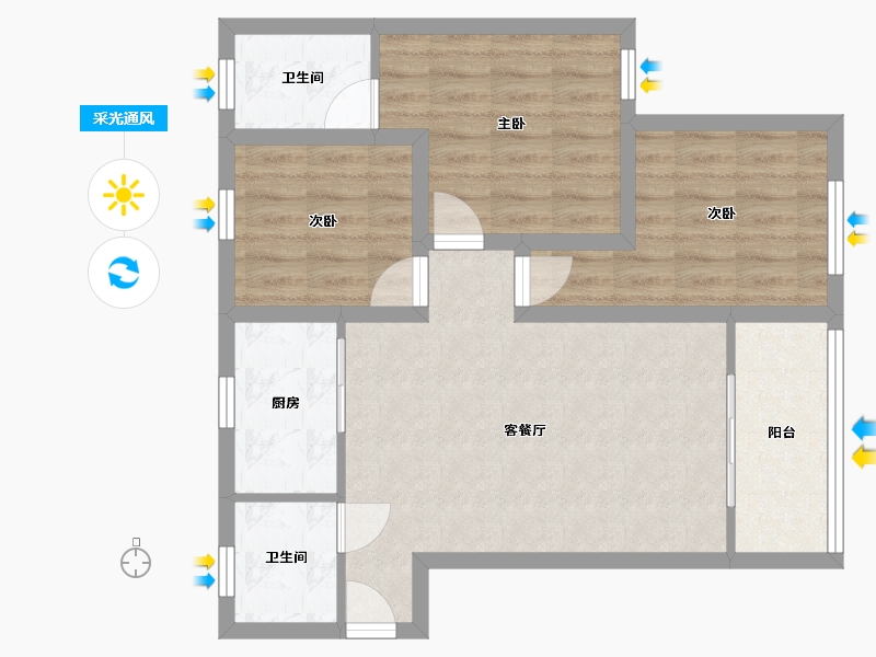 广东省-深圳市-韵动家园-71.03-户型库-采光通风