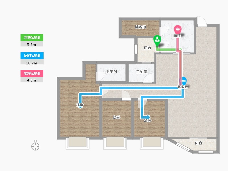 广东省-深圳市-东海花园(二期)-103.74-户型库-动静线