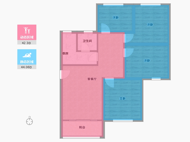 广东省-深圳市-吉莲大厦-76.51-户型库-动静分区